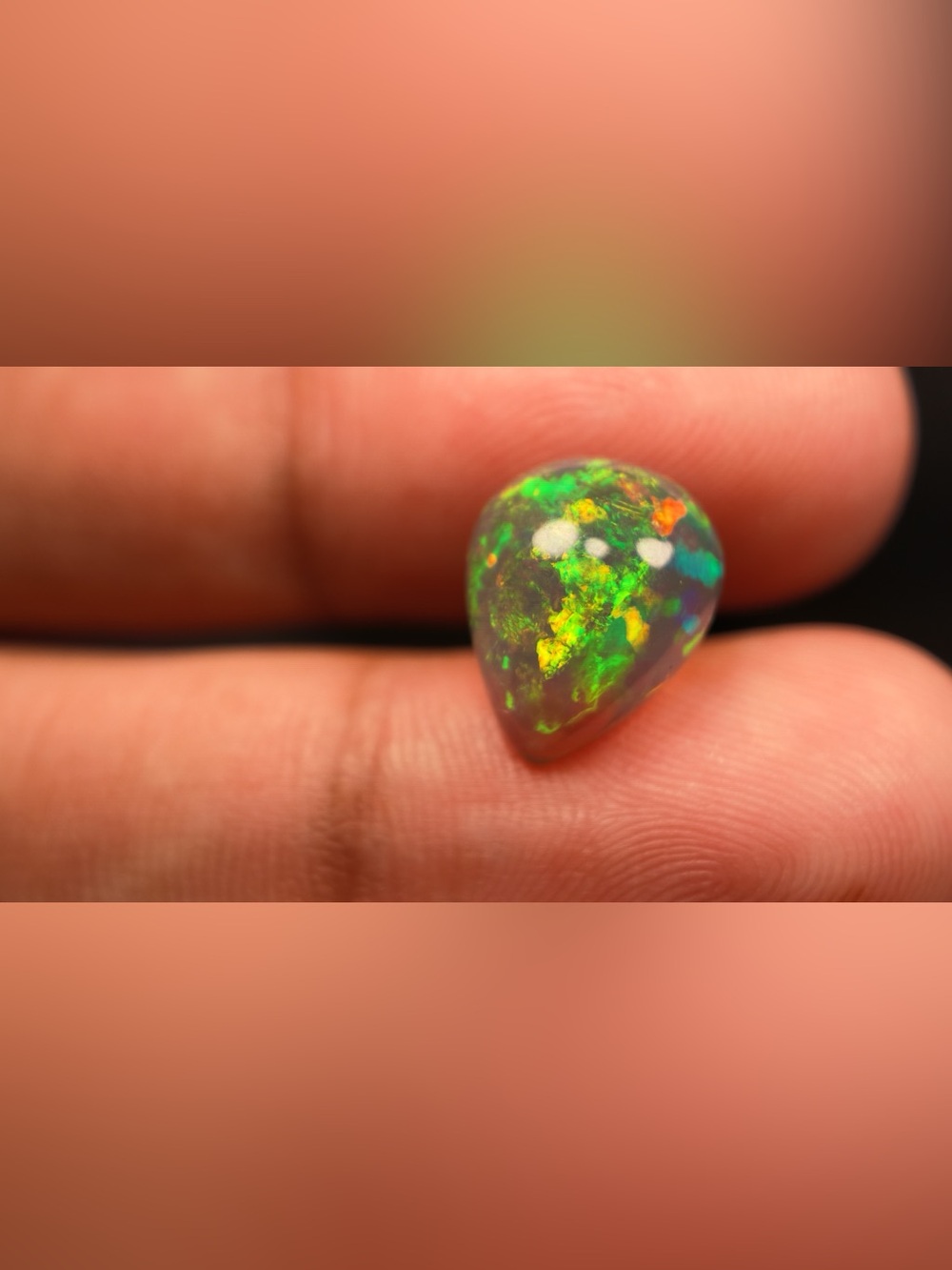 Natural Ethiopian Opal – 3.0 Ct Pear Cabochon Loose Gemstone